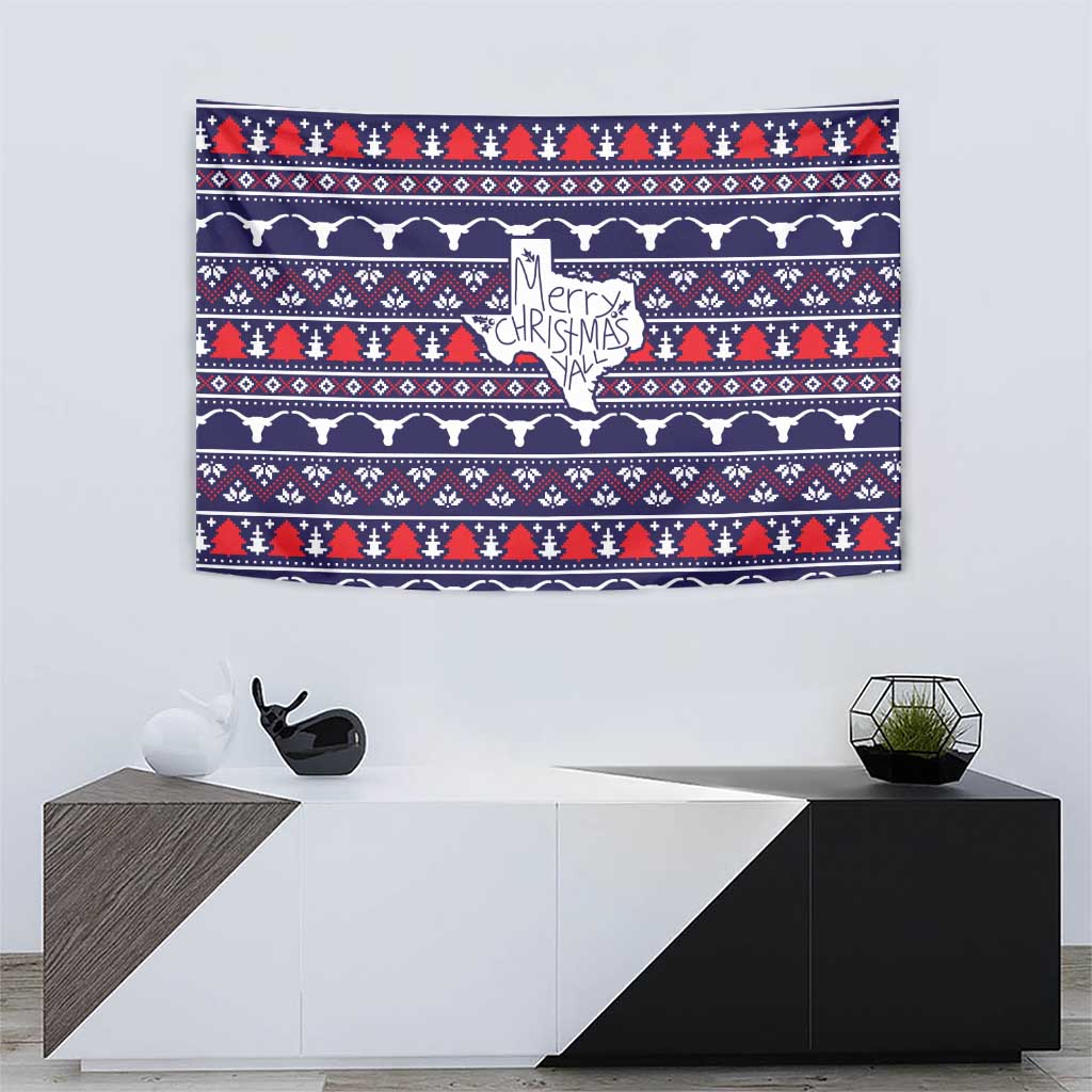 Merry Christmas Y'all Tapestry Xmas Holiday Patterns - Wonder Print Shop
