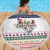 Merry Christmas Yall Texas Beach Blanket Xmas Holiday Patterns - Wonder Print Shop