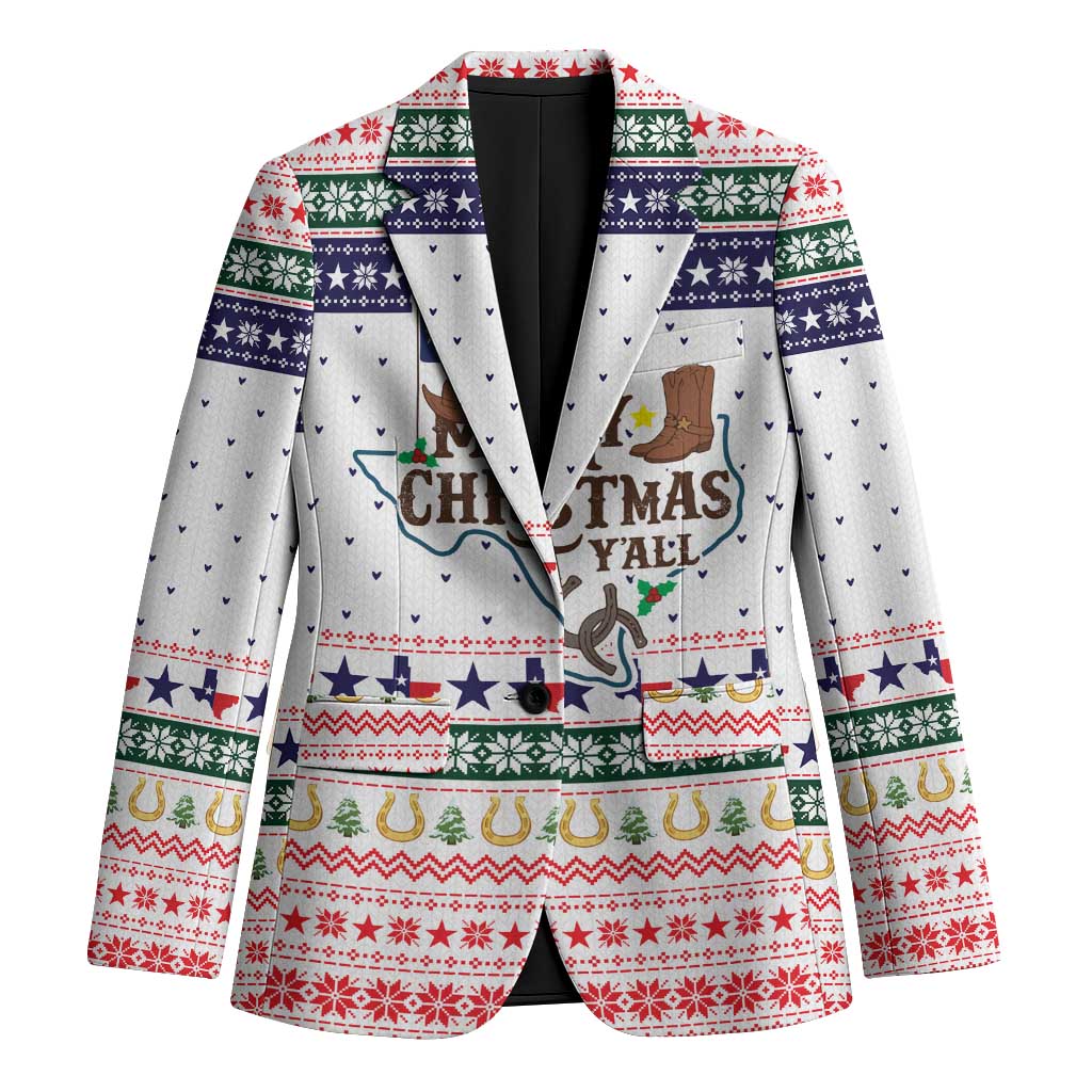 Merry Christmas Yall Texas Blazer Xmas Holiday Patterns - Wonder Print Shop
