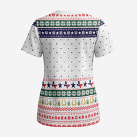 Merry Christmas Yall Texas Scrub Top Xmas Holiday Patterns - Wonder Print Shop