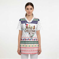 Merry Christmas Yall Texas Scrub Top Xmas Holiday Patterns - Wonder Print Shop