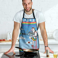 Unicorn Pew Pew Christmas Apron Xmas Holiday Patterns - Wonder Print Shop