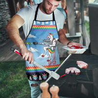 Unicorn Pew Pew Christmas Apron Xmas Holiday Patterns - Wonder Print Shop