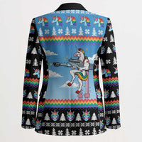 Unicorn Pew Pew Christmas Blazer Xmas Holiday Patterns - Wonder Print Shop