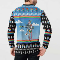 Unicorn Pew Pew Christmas Button Sweatshirt Xmas Holiday Patterns - Wonder Print Shop
