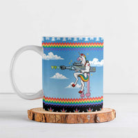 Unicorn Pew Pew Christmas Ceramic Mug Xmas Holiday Patterns - Wonder Print Shop