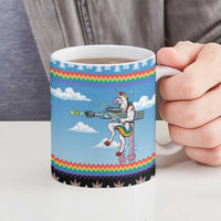 Unicorn Pew Pew Christmas Ceramic Mug Xmas Holiday Patterns - Wonder Print Shop