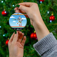 Unicorn Pew Pew Christmas Ceramic Ornament Xmas Holiday Patterns - Wonder Print Shop