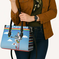 Unicorn Pew Pew Christmas Leather Bag Xmas Holiday Patterns - Wonder Print Shop