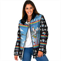 Unicorn Pew Pew Christmas Padded Jacket Xmas Holiday Patterns - Wonder Print Shop