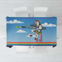 Unicorn Pew Pew Christmas Tablecloth Xmas Holiday Patterns - Wonder Print Shop