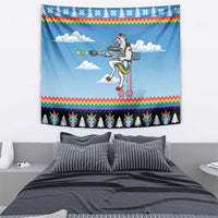 Unicorn Pew Pew Christmas Tapestry Xmas Holiday Patterns - Wonder Print Shop