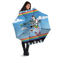 Unicorn Pew Pew Christmas Umbrella Xmas Holiday Patterns - Wonder Print Shop