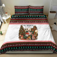 All Booked For Christmas Bookish Cat Bedding Set Cozy Reader Fair Isle Knit Ugly Xmas Pattern