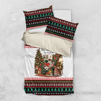 All Booked For Christmas Bookish Cat Bedding Set Cozy Reader Fair Isle Knit Ugly Xmas Pattern