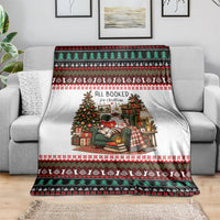 All Booked For Christmas Bookish Cat Blanket Cozy Reader Fair Isle Knit Ugly Xmas Pattern
