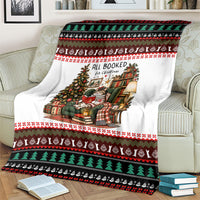 All Booked For Christmas Bookish Cat Blanket Cozy Reader Fair Isle Knit Ugly Xmas Pattern