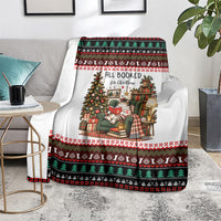 All Booked For Christmas Bookish Cat Blanket Cozy Reader Fair Isle Knit Ugly Xmas Pattern