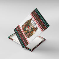 All Booked For Christmas Bookish Cat Canvas Wall Art Cozy Reader Fair Isle Knit Ugly Xmas Pattern