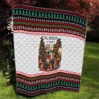 All Booked For Christmas Bookish Cat Quilt Cozy Reader Fair Isle Knit Ugly Xmas Pattern