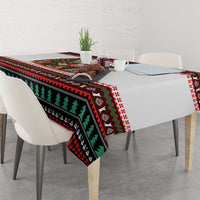 All Booked For Christmas Bookish Cat Tablecloth Cozy Reader Fair Isle Knit Ugly Xmas Pattern