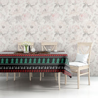 All Booked For Christmas Bookish Cat Tablecloth Cozy Reader Fair Isle Knit Ugly Xmas Pattern