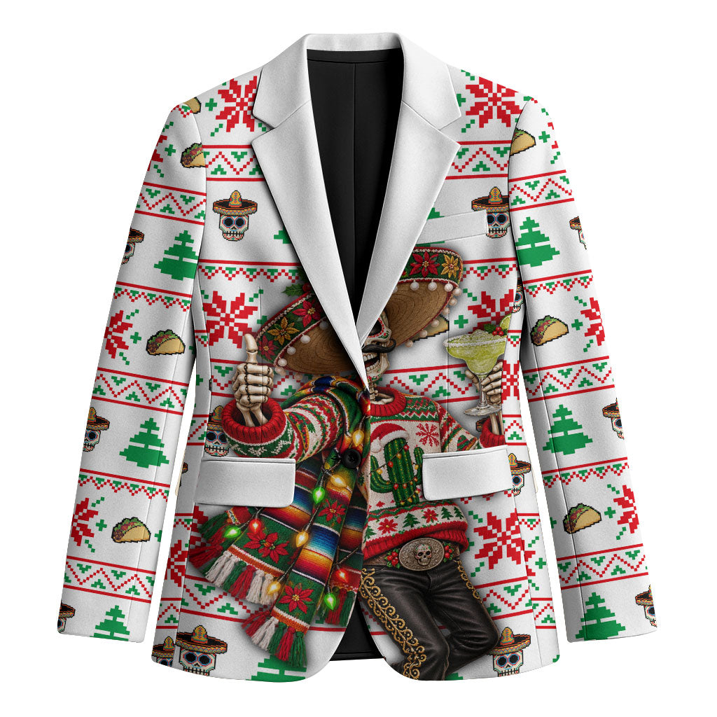 Mexico Christmas Blazer Ugly Fair Isle Fiesta Skeleton Sombrero