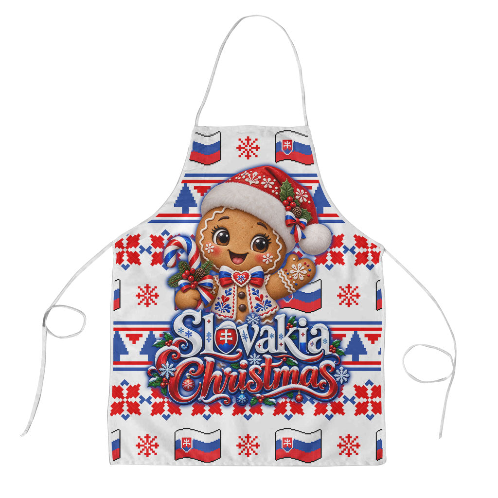 Slovakia Christmas Apron Ugly Fair Isle Gingerbread Man Candy Cane