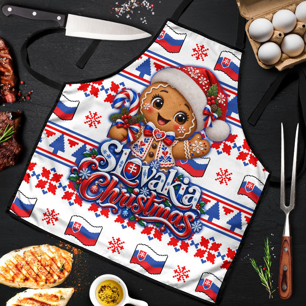 Slovakia Christmas Apron Ugly Fair Isle Gingerbread Man Candy Cane