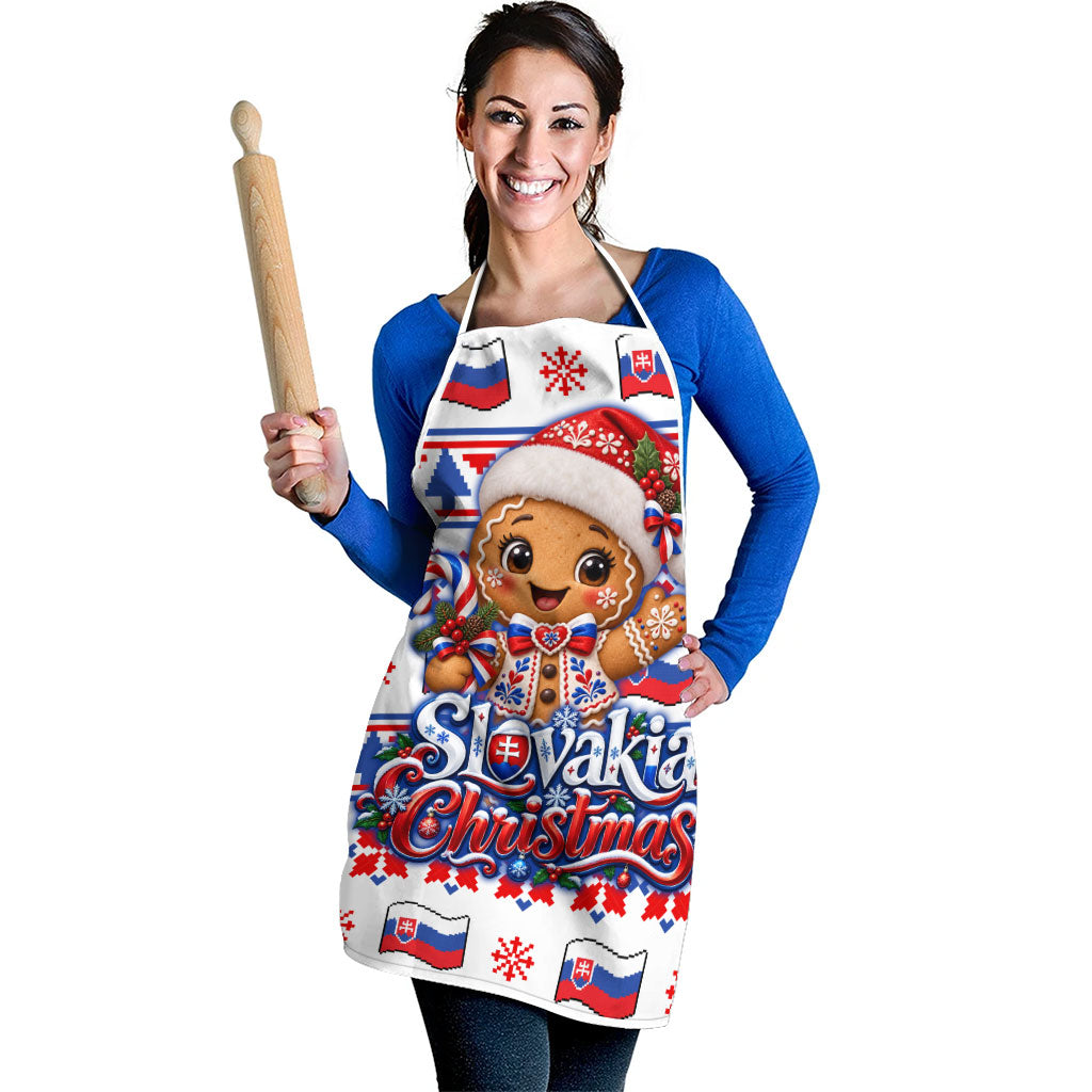 Slovakia Christmas Apron Ugly Fair Isle Gingerbread Man Candy Cane