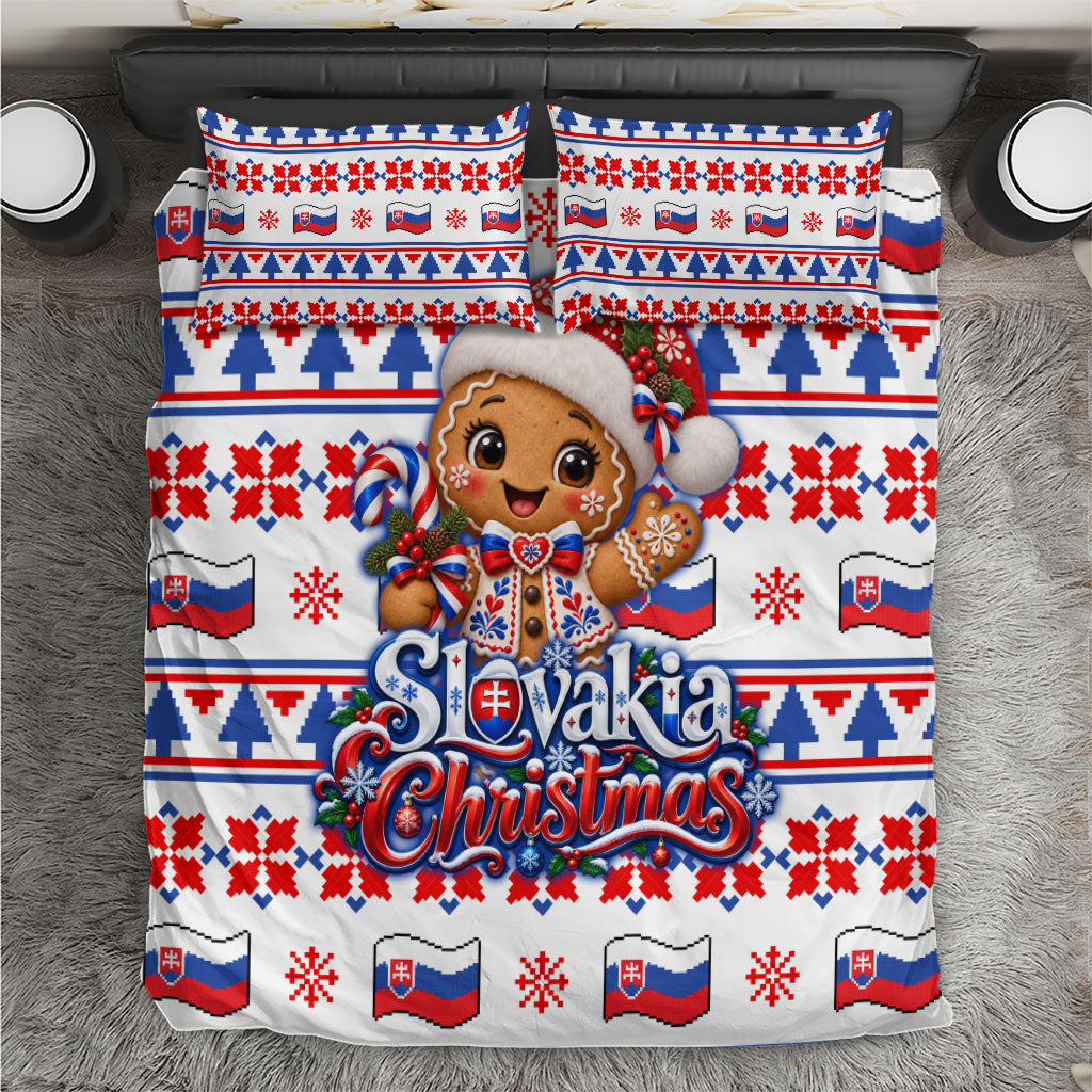 Slovakia Christmas Bedding Set Ugly Fair Isle Gingerbread Man Candy Cane