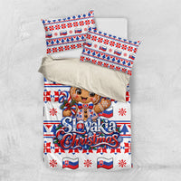 Slovakia Christmas Bedding Set Ugly Fair Isle Gingerbread Man Candy Cane