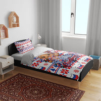 Slovakia Christmas Bedding Set Ugly Fair Isle Gingerbread Man Candy Cane