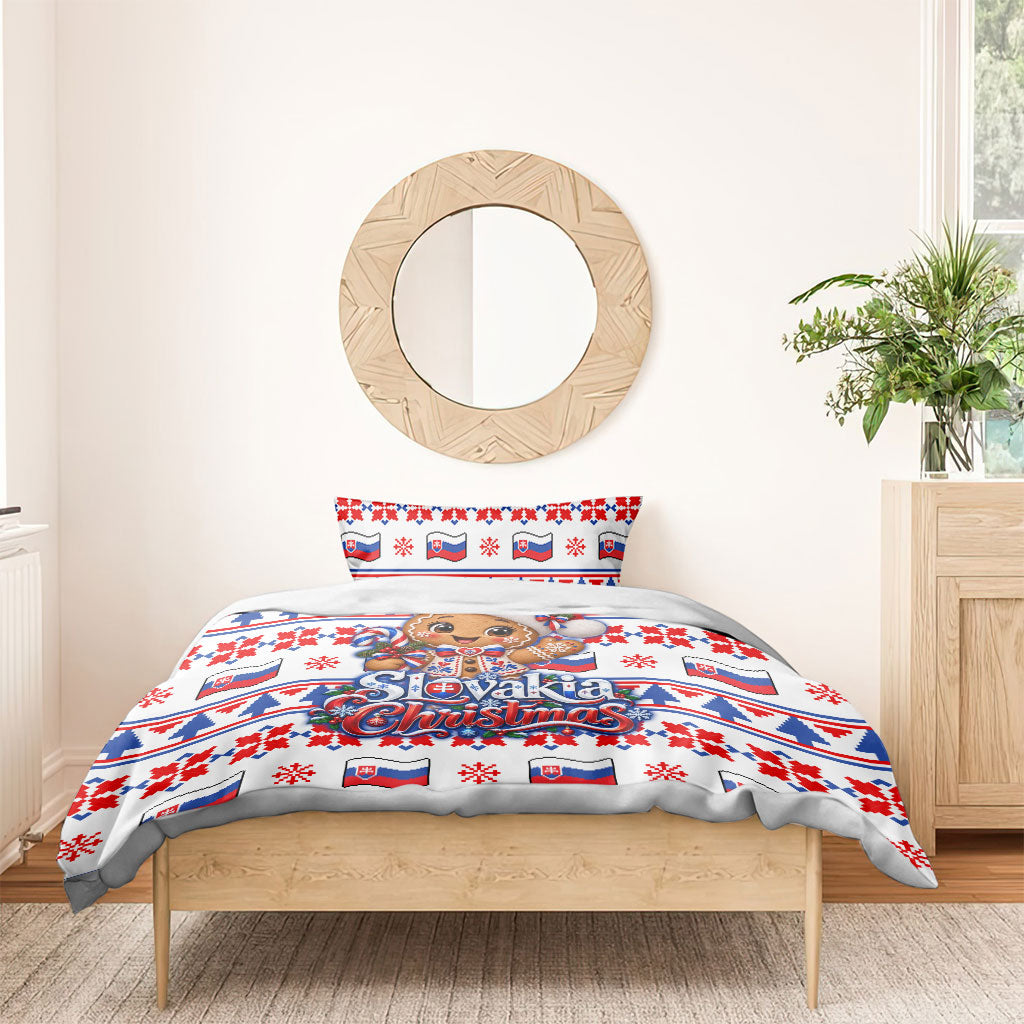 Slovakia Christmas Bedding Set Ugly Fair Isle Gingerbread Man Candy Cane