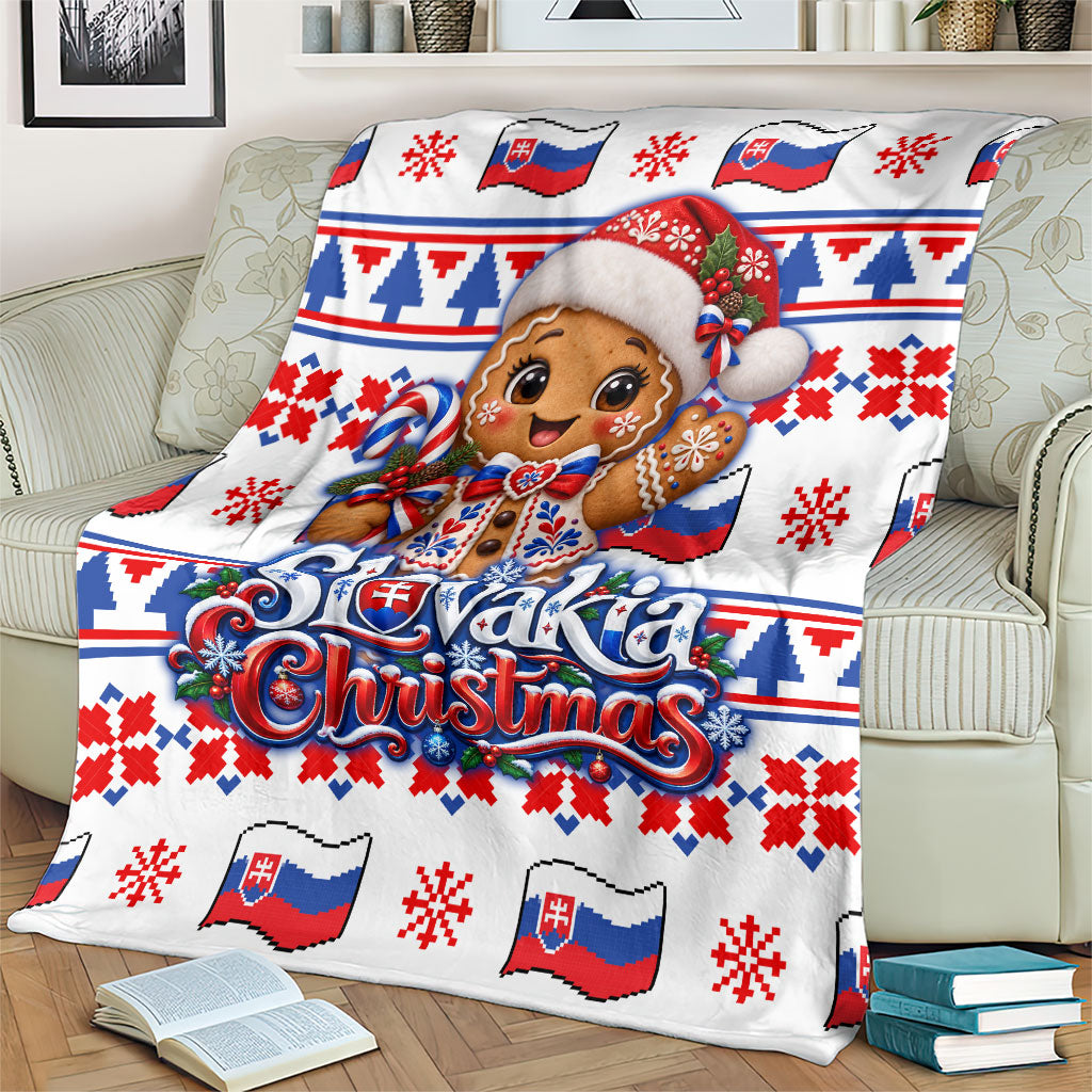 Slovakia Christmas Blanket Ugly Fair Isle Gingerbread Man Candy Cane