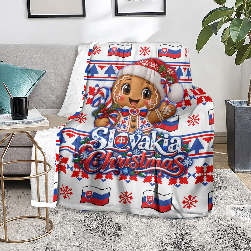 Slovakia Christmas Blanket Ugly Fair Isle Gingerbread Man Candy Cane