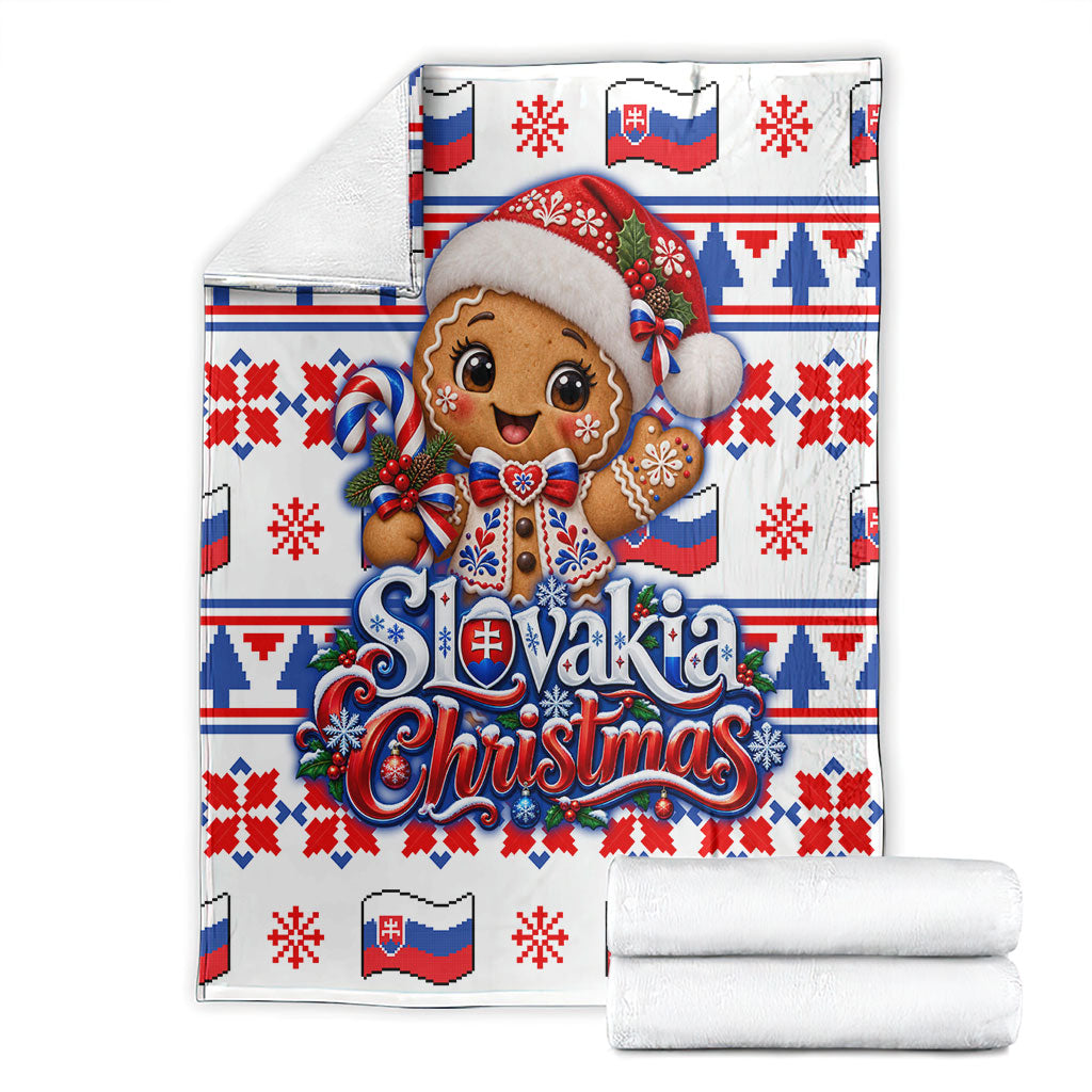 Slovakia Christmas Blanket Ugly Fair Isle Gingerbread Man Candy Cane