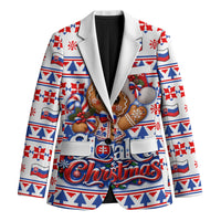 Slovakia Christmas Blazer Ugly Fair Isle Gingerbread Man Candy Cane