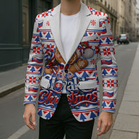 Slovakia Christmas Blazer Ugly Fair Isle Gingerbread Man Candy Cane