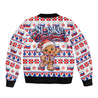 Slovakia Christmas Bomber Jacket Ugly Fair Isle Gingerbread Man Candy Cane
