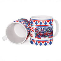 Slovakia Christmas Ceramic Mug Ugly Fair Isle Gingerbread Man Candy Cane