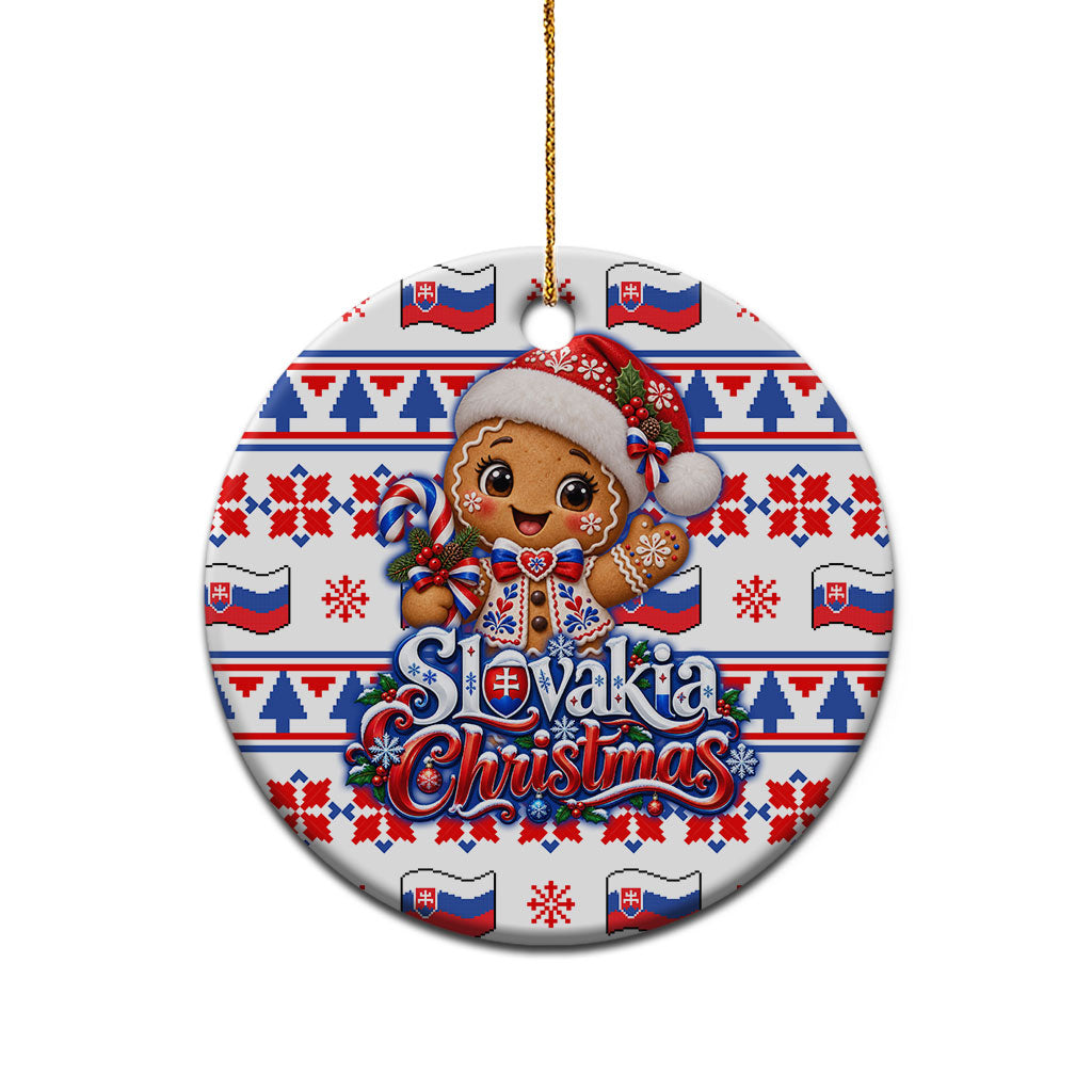 Slovakia Christmas Ceramic Ornament Ugly Fair Isle Gingerbread Man Candy Cane