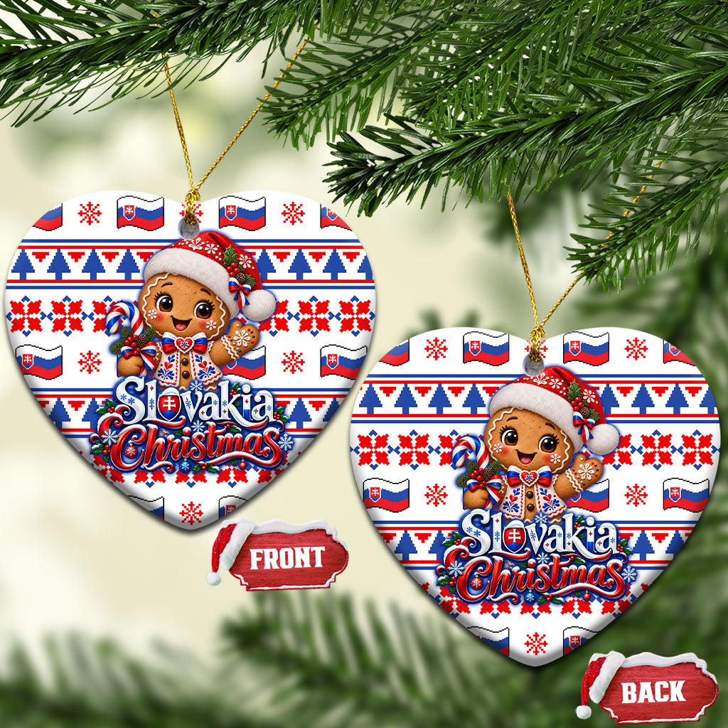 Slovakia Christmas Ceramic Ornament Ugly Fair Isle Gingerbread Man Candy Cane
