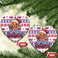Slovakia Christmas Ceramic Ornament Ugly Fair Isle Gingerbread Man Candy Cane