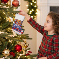 Slovakia Christmas Stocking Ugly Fair Isle Gingerbread Man Candy Cane