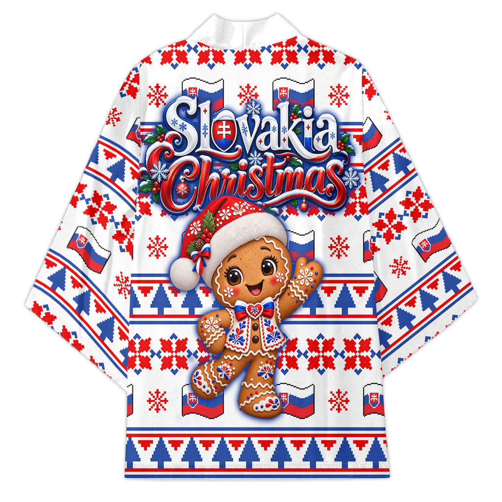 Slovakia Christmas Kimono Ugly Fair Isle Gingerbread Man Candy Cane