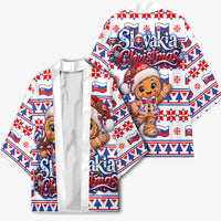 Slovakia Christmas Kimono Ugly Fair Isle Gingerbread Man Candy Cane