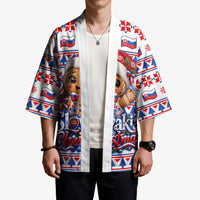Slovakia Christmas Kimono Ugly Fair Isle Gingerbread Man Candy Cane