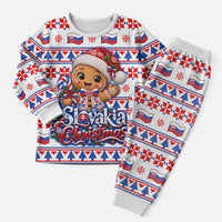 Slovakia Christmas Pajama Set Ugly Fair Isle Gingerbread Man Candy Cane