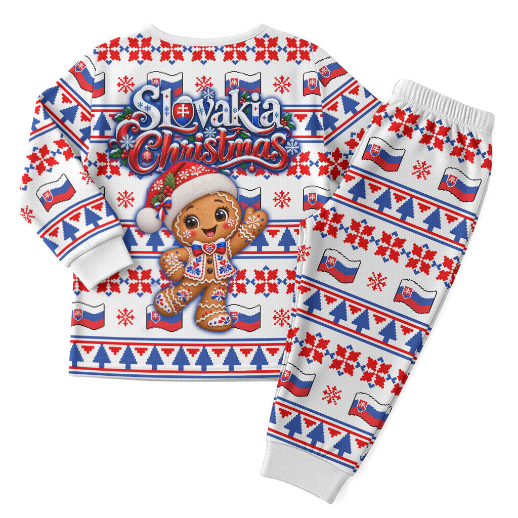 Slovakia Christmas Pajama Set Ugly Fair Isle Gingerbread Man Candy Cane